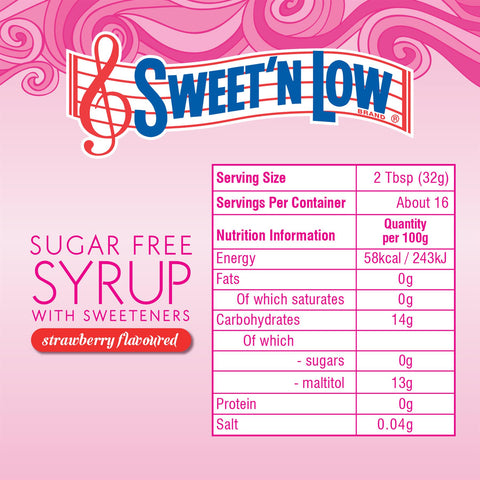 Sweet'N Low Sugar Free Strawberry Flavoured Syrup 510g