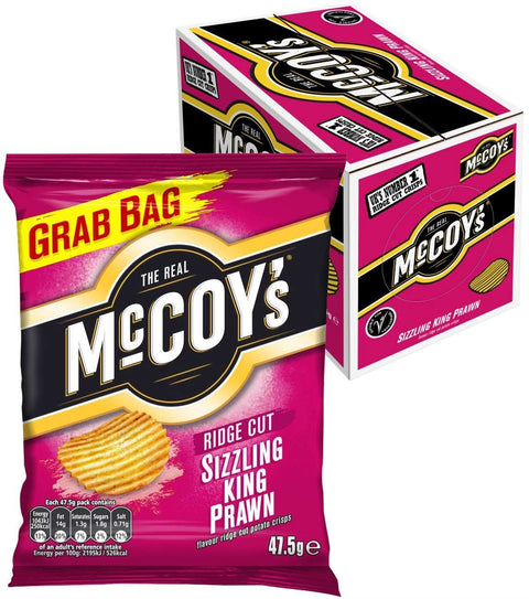 McCoy's Ridge Cut Sizzling King Prawn Potato Crisp 36x45g
