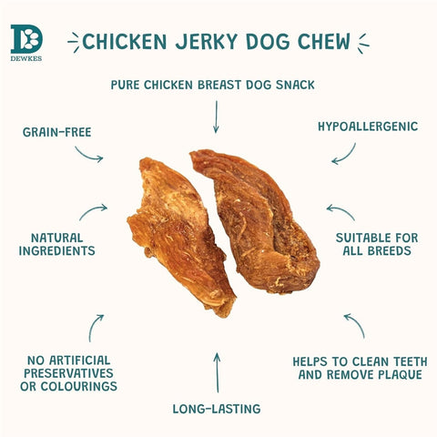 Dewkes Chicken Jerky Dog Treats 40g 100% Chicken Breast