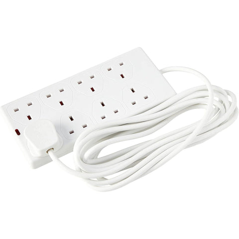 Pro-Elec Extension Lead 8 Gang 5m White - PL14007