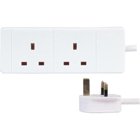 Pro-Elec 2 Gang Extension Lead White 15m - PELB1513