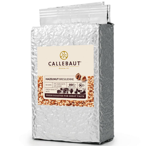 Callebaut hazelnut bresilienne packaging on a white background