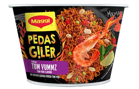 Maggi Pedas Giler Mi Goreng Tom  Yummz Pot Instant Noodles 12x92g