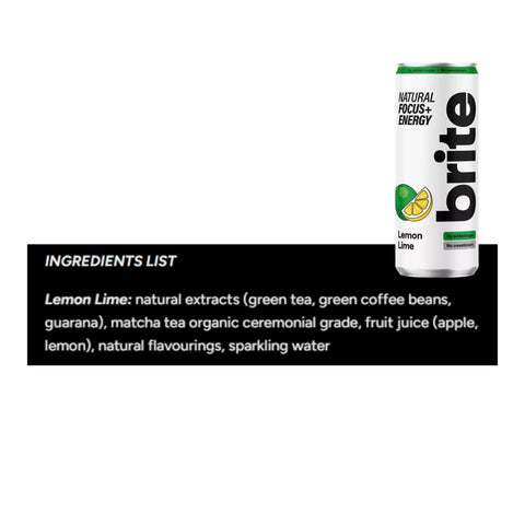 Brite Natural Focus + Sparkling Brite Lemon Lime 12 x 330ml