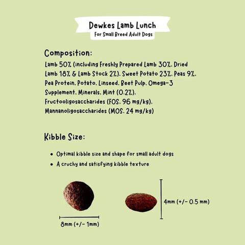 Dewkes Lamb Lunch Grain Free Dry Dog Food 2kg, packaging photo 4