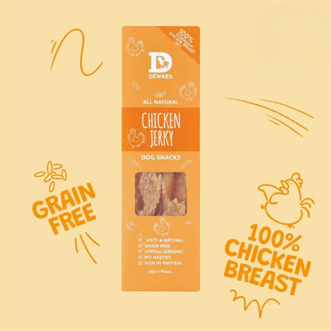 Dewkes Chicken Jerky Dog Treats 40g 100% Chicken Breast, packaging photo 3