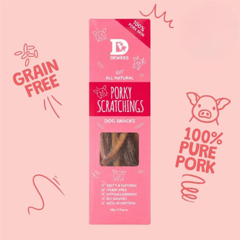 Dewkes Porky Scratchings Dog Treats 65g, packaging photo 6