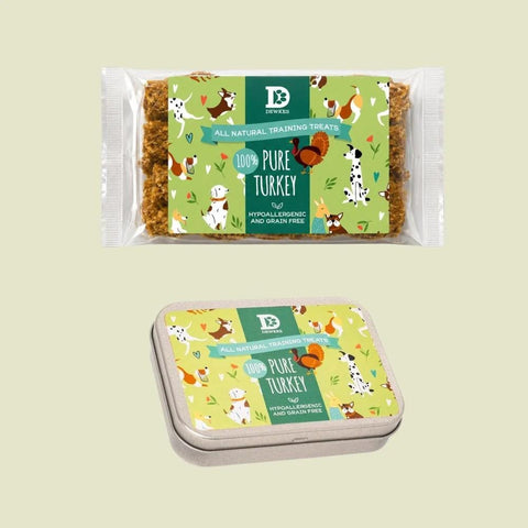 Dewkes Turkey Pure Meat Dog Treats Reusable Tin, packaging photo 4