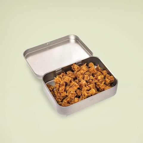 Dewkes Turkey Pure Meat Dog Treats Reusable Tin, packaging photo 7