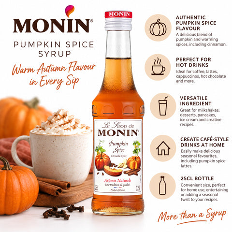 Monin Pumpkin Spice Syrup 250ml, bottle photo 2