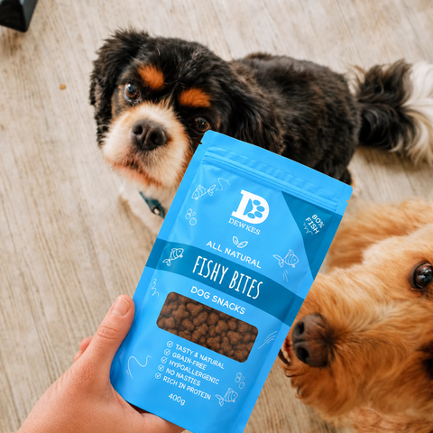 Dewkes Fishy Bites Dog Treats Grain Free 400g