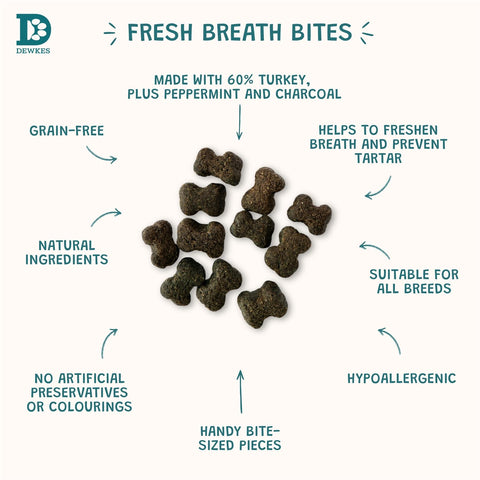 Dewkes Fresh Breath Bites Dental Dog Treats 70g