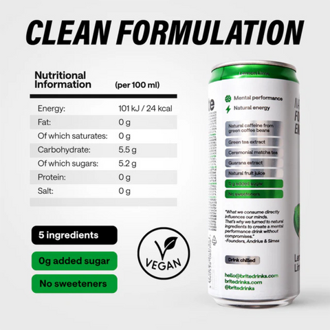 Brite Natural Focus + Sparkling Brite Lemon Lime 12x330ml