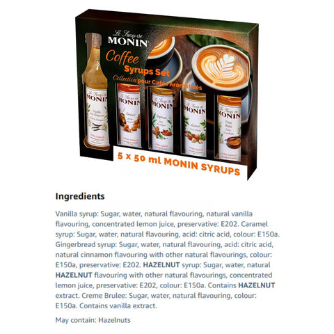 Monin Premium Coffee Syrup Gift Set 1x5x5cl
