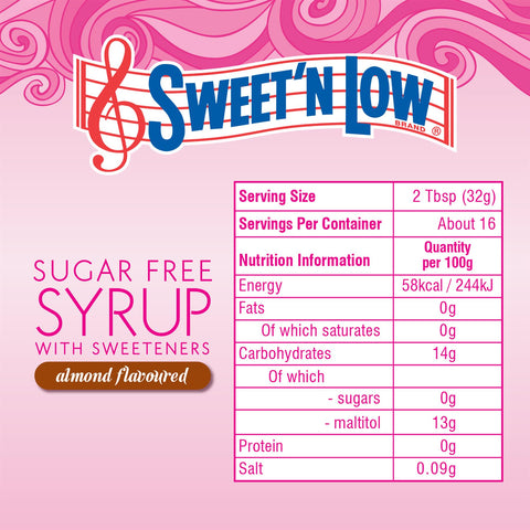 Sweet'N Low Sugar Free Almond Flavoured Syrup 510g