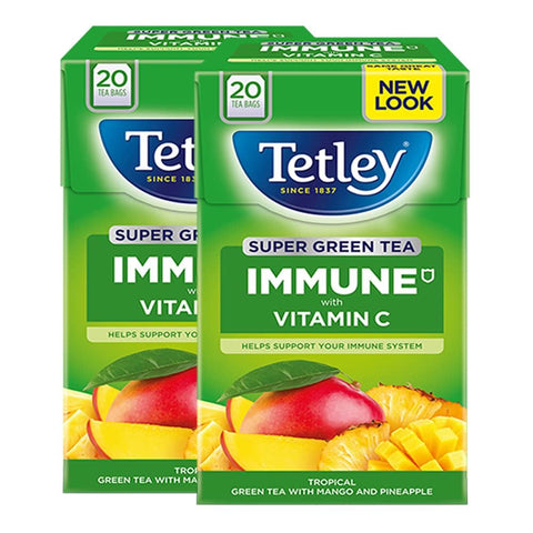 Tetley Super Green Immune Mango & Pineapple 4x40g