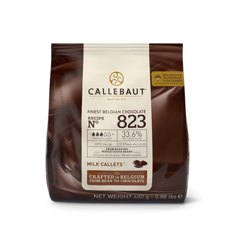 Callebaut 823 Finest 33.6% Belgian Milk Chocolate Couverture 400g