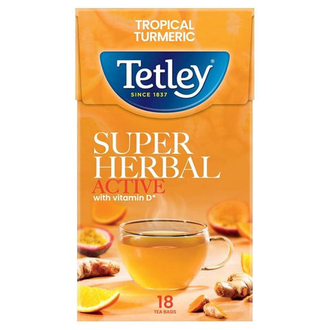 Tetley Super Herbal Active Tropical & Turmeric 4x18x2g