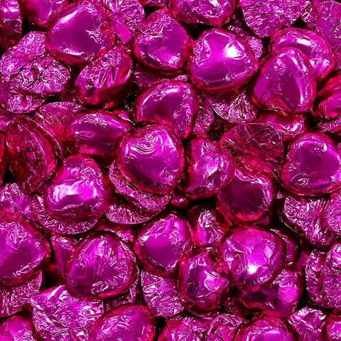 Cerise Foiled Swiss Milk Chocolate Love Hearts 1kg