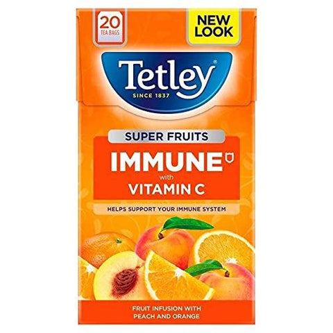 Tetley Super Fruit Tea Immune Peach & Orange - 20 Pack (40g)