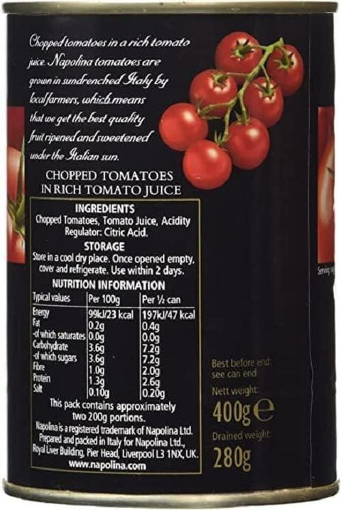 Napolina Chopped Tomatoes 12x400G