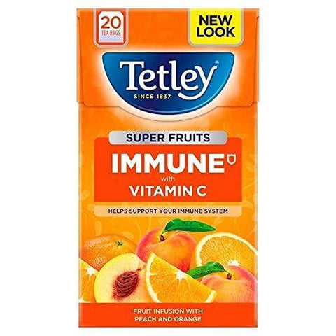 Tetley Super Fruit Tea Immune Peach & Orange - 20 Pack (40g)