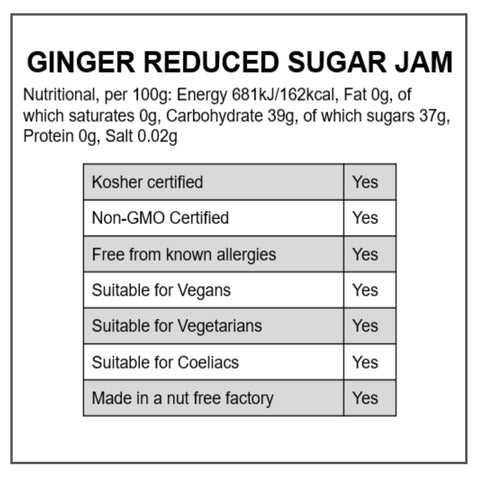 Tiptree Ginger Reduced Sugar Jam 6x200g