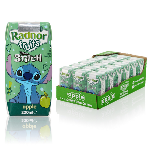 Radnor Fruits Apple Juice Drink 18x200ml  Cartons Disney Stitch