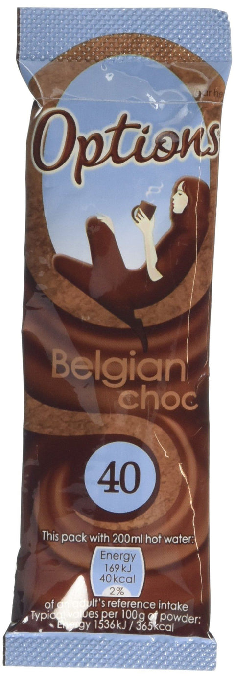 Options Belgian Chocolate Individual Sachets 100x11g