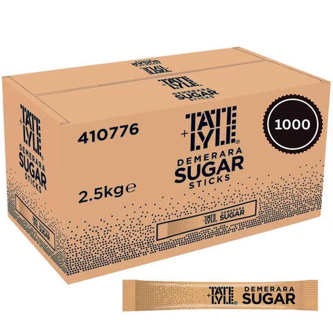 Tate & Lyle Demerara Sugar Sticks 1000x 2.5g