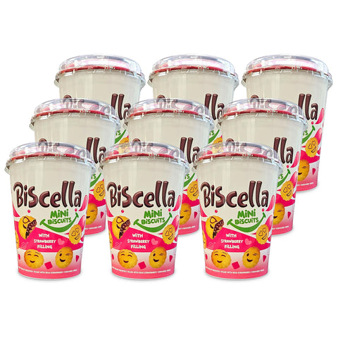 Biscella Strawberry Filling Mini Biscuits 12x125g