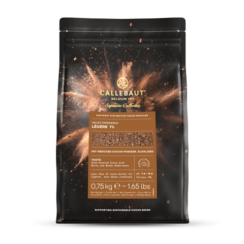 Callebautlegere  chocolate powder packaging on a white background