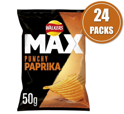 Walkers Max Punchy Paprika Crisps 24x50g
