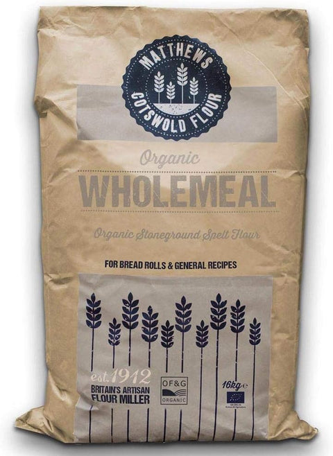 Matthews Cotswold ORGANIC Premium WHOLEMEAL Flour 16kg