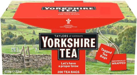 Yorkshire Tea Individually Wrapped & Tagged Tea Bags 200 Pack