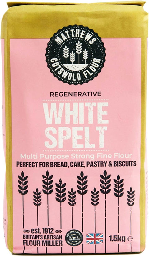 Matthews Cotswold White Spelt Flour 5x 1.5kg Bags