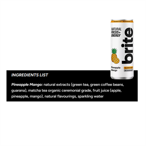 Brite Natural Focus+ Energy Pineapple Mango 12x330ml