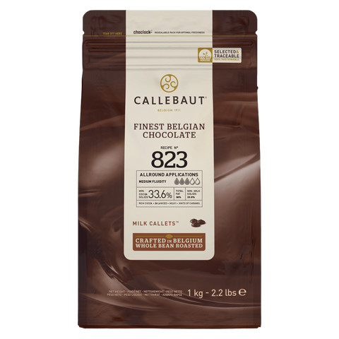 Callebaut 823 Finest Belgian Milk Chocolate Couverture Callets 33.6% Cocoa 1kg