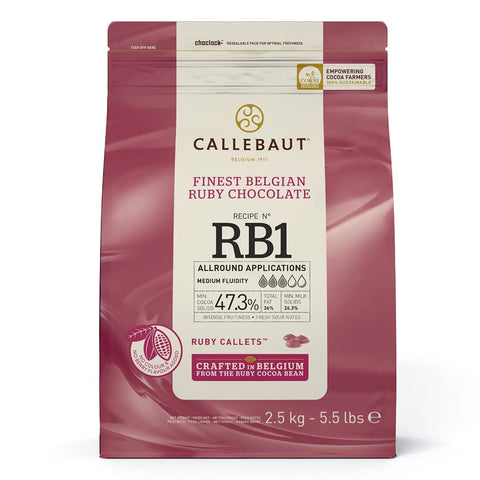 Callebaut Ruby RB1 Chocolate Callets 47.3% 2.5kg