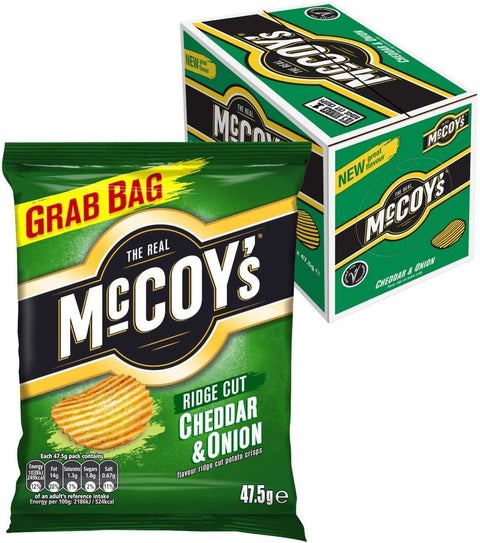 McCoy's Ridge Cut Cheddar & Onion Potato Crisp 36x45g