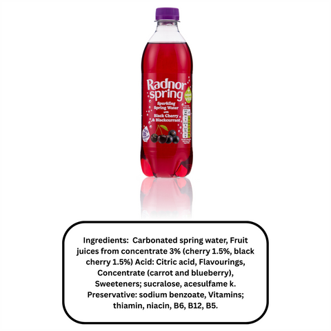 Radnor Spring Black Cherry & Blackcurrant 24x 500ml Bottles