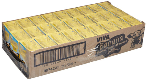 Viva Banana Flavoured Milk Cartons 27x200ml
