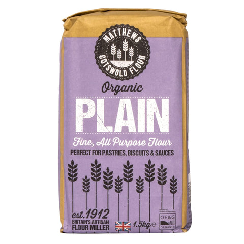 Matthews Cotswold Organic Plain Flour 5x1.5kg