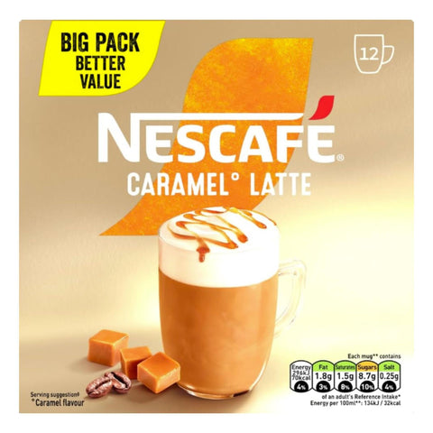 Nescafé Caramel Latte Sachets 6 x 204g (72 x 17g Sachets)