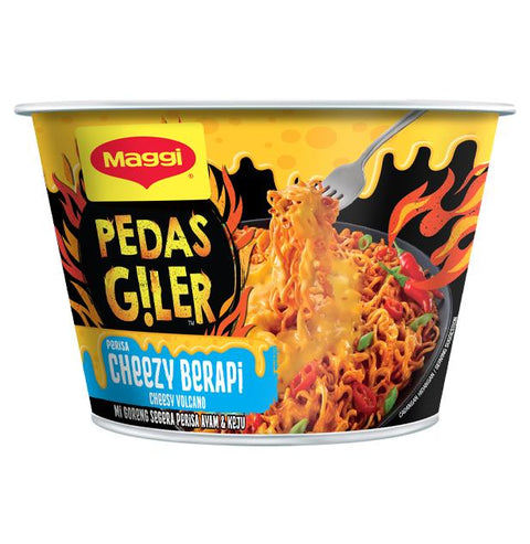 Maggi Pedas Giler Perisa Cheezy Berapi Pot Instant Noodles 12x94g