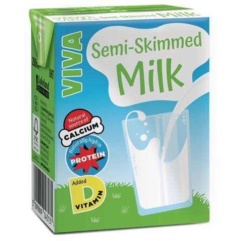 Viva SemiSkimmed Milk 27x200ml