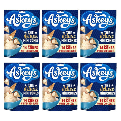Askeys Deluxe Mini White Chocolate Cones 6 x 70g Packs