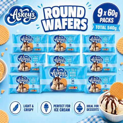 Askeys Treat Round Wafers 9 x 60g Packs Promo Image