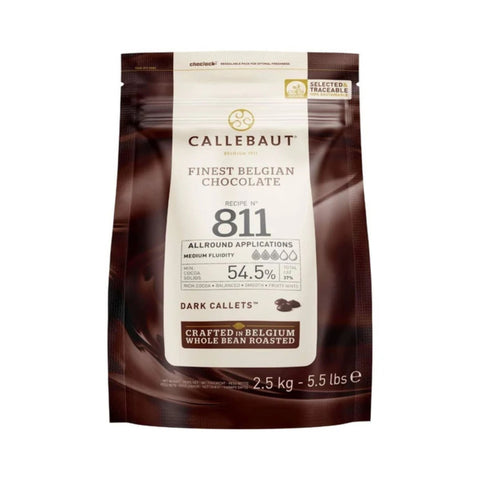 Callebaut Dark Chocolate Callets 811 54.4% 2.5kg Choclock Seal Bag