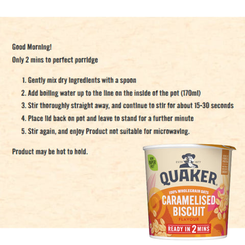 Quaker Oat So Simple Caramelised Biscuit Porridge Pot 8x57g